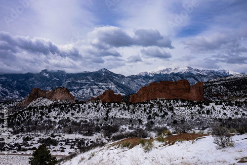 snow covered mountains in winter