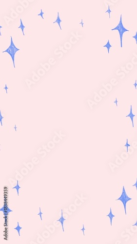 Hand-drawn animated stars twinkling and shimmering. Pencil sketch style