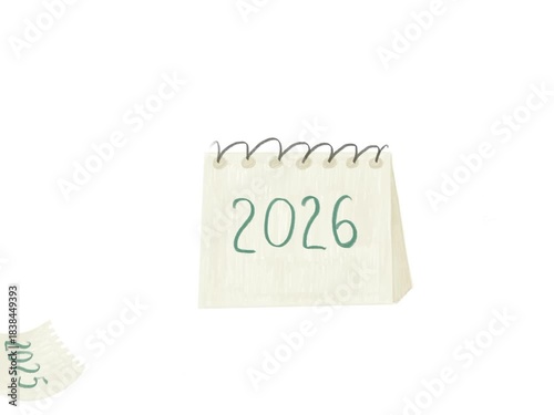 Cartoon calendar. 2026 new year