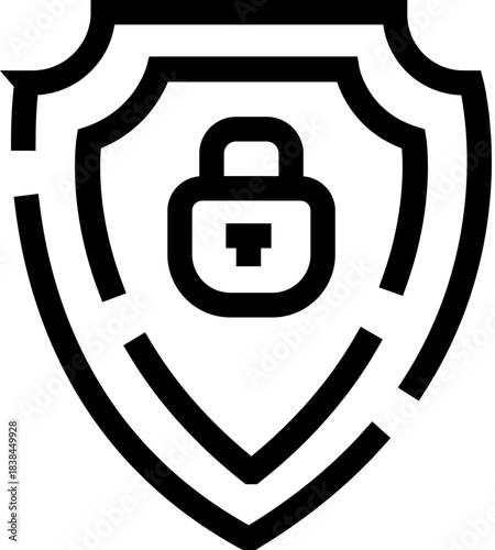 Shield and padlock icon representing data security and privacy