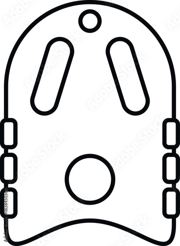 Swim board outline illustration for pool exercise and learning to float
