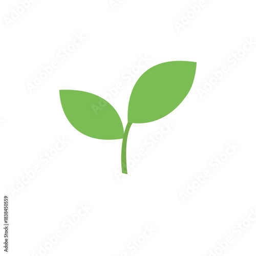 seedling plant leaf leaves green sprouted tree sprout new growth spring emoji symbol sign icon vector illustration isolated flat