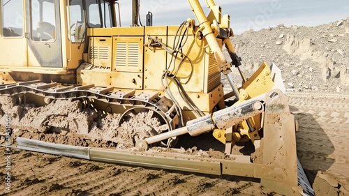 Loader and excavator work together to move dirt on a construction site. Workers are present to operate machines and ensure safe transport of materials.