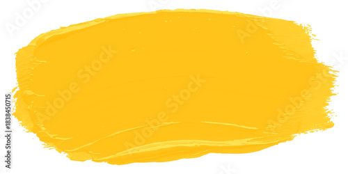 Yellow acrylic brush stroke vector texture hand drawn thick oil paint smear isolated element vector