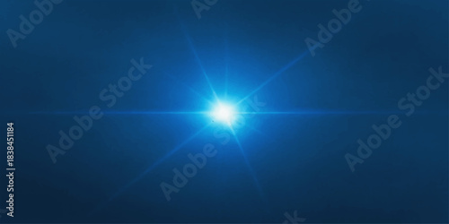 A blue abstract background features bright light rays and glowing lines in digital motion, suggesting space energy and flare