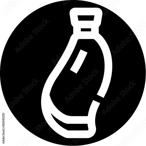 Crumpled plastic bottle waste icon for recycling