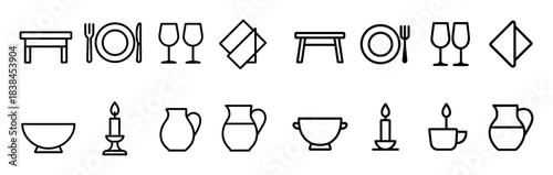 Minimalist Dinner Icons