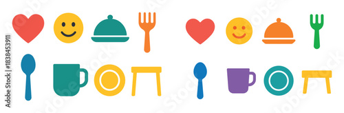 Family Dinner Icons