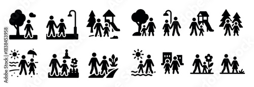 Family Walk Icons