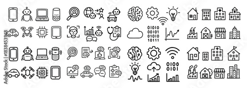 Technology and innovation icons set