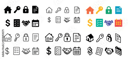 Colorful and monochrome icons collection
