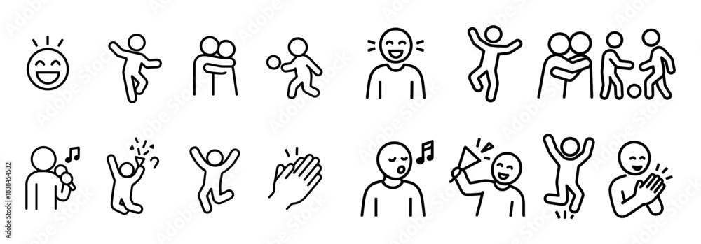 Fototapeta premium Joyful Icons Grid
