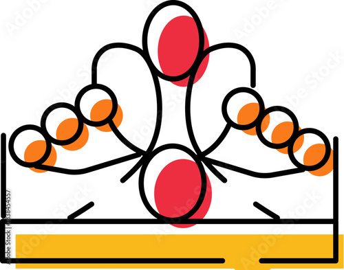 Royal crown abstract line art icon design