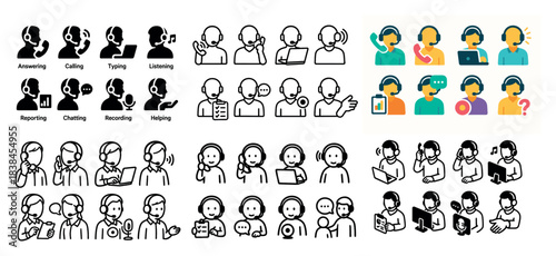 Customer service icons collection