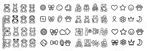 Cute animal and gift icons collection