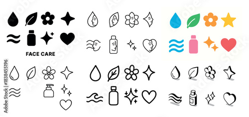 Skin care icons and symbols collection