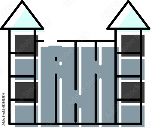 Bouncy castle icon representing fun and playground activity