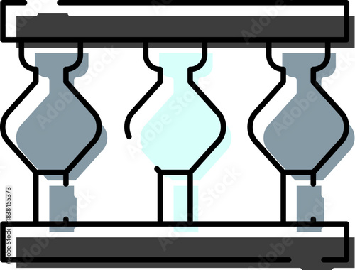 Balustrade railing icon architecture design element