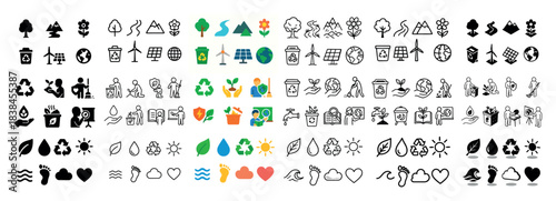 Eco-friendly icons: nature and sustainability