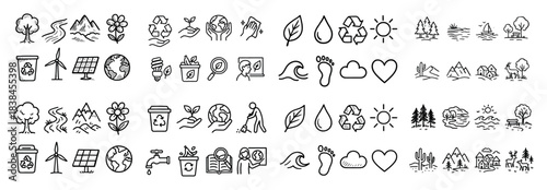 Eco-friendly icons set: nature symbols