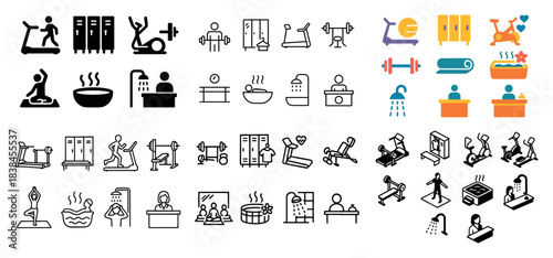 Fitness and wellness icons collection