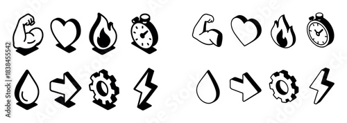 Isometric Gym Icons