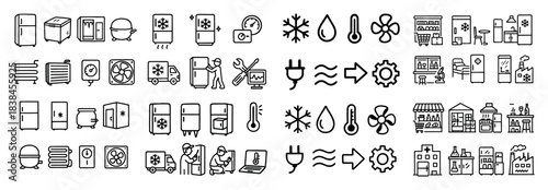 Home appliance icons collection set