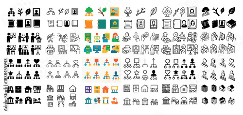 Diverse teamwork and collaboration icons