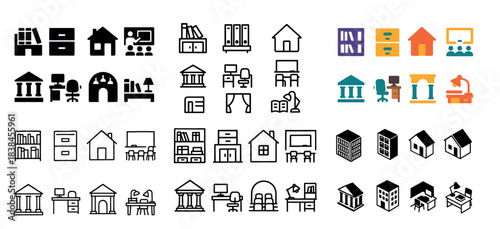 Diverse office and home icons collection