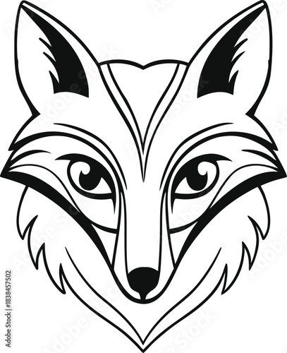 fox face icon silhouette vector illustration
