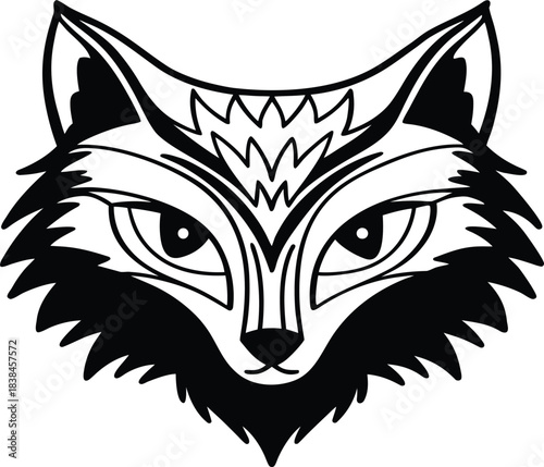fox head silhouette vector illustration
