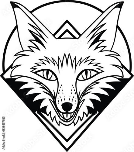 fox icon silhouette vector illustration
