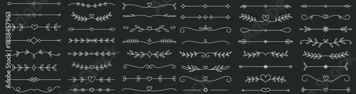 Collection of Decorative Line Dividers and Ornate Borders for Design