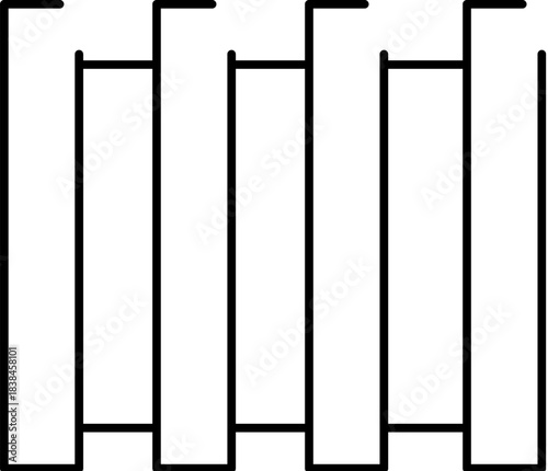 Abstract minimalist monochrome geometric vertical bar pattern