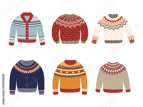 Christmas Knit Sweaters | Colorful Winter Fashion Vector