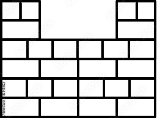 Protective brick wall outline creating a strong barrier