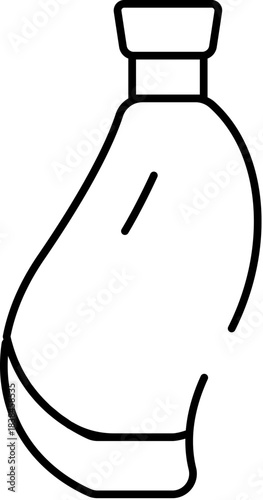 Hip flask line art icon for beverage travel