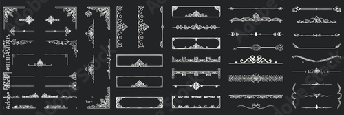 Elegant Vintage Ornate Vector Design Elements Set for Luxurious Graphics and Borders