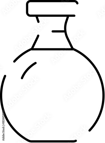 Chemistry laboratory round bottom flask experiment equipment icon