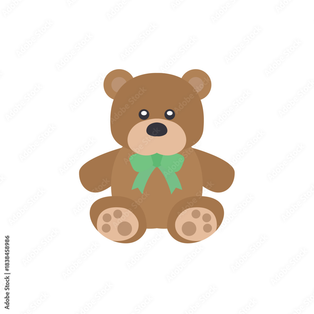 Obraz premium teddy bear toy gift cute soft plushie emoji symbol sign icon vector illustration isolated flat