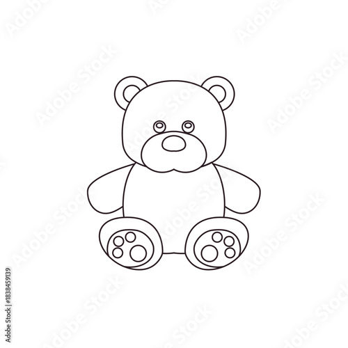 teddy bear toy gift cute soft plushie emoji symbol sign icon vector illustration isolated flat