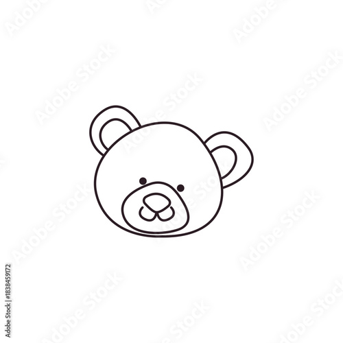 teddy bear toy gift cute soft plushie emoji symbol sign icon vector illustration isolated flat