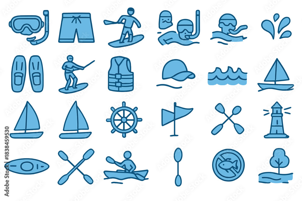 custom made wallpaper toronto digitalVarious water sports and activities icons representing fun times at the beach or lake
