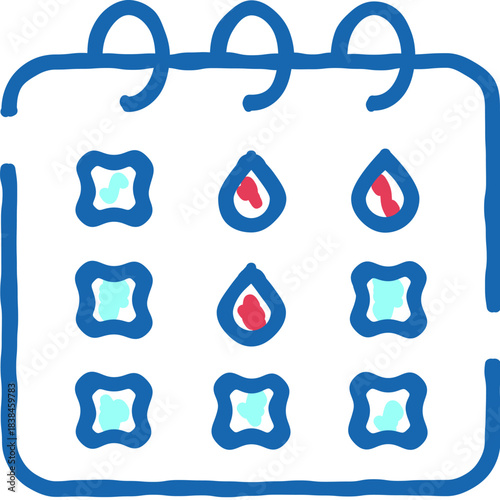 Menstrual cycle calendar tracking period and ovulation dates