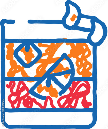 Cocktail drink with citrus garnish line drawing