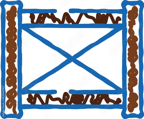 Industrial storage rack line icon drawing