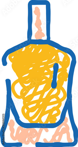 Drawing kitchen food processor blending ingredients concept