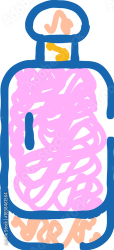 Bottle diagram illustrating human gut health concept