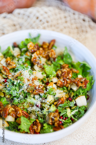 Brussel Sprout Kale Pomegranate Salad