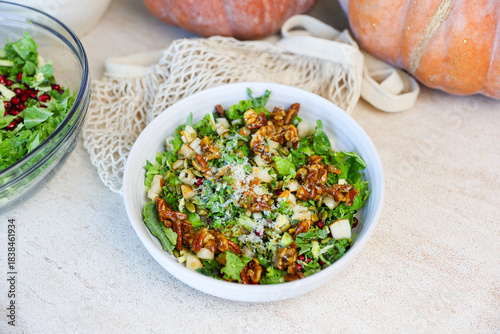 Brussel Sprout Kale Pomegranate Salad